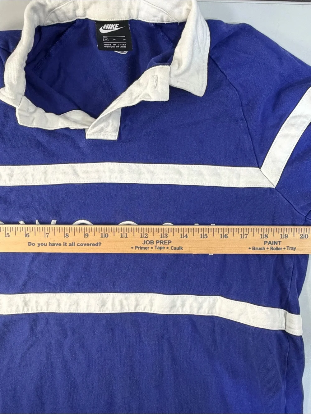 Nike Men’s Rugby Long Sleeve Royal Blue Polo With Embroidered SWOOSH Logo Size M